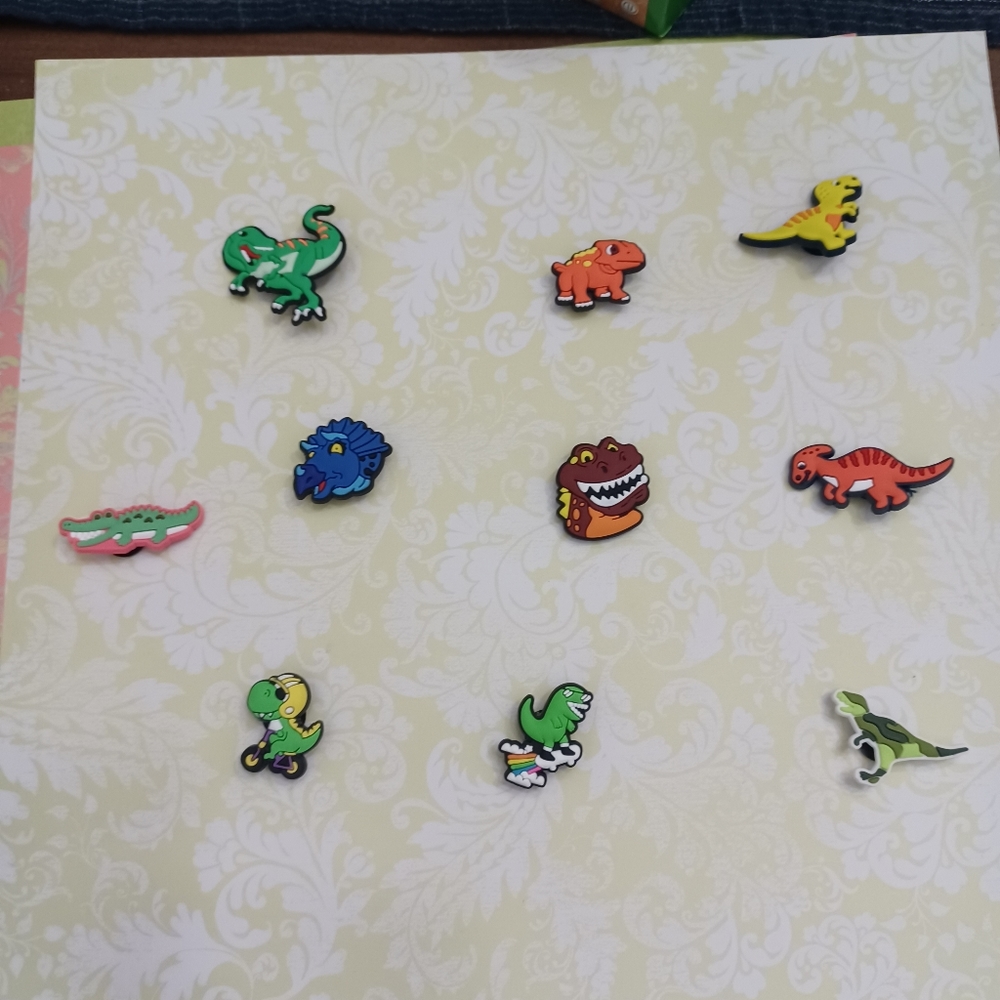 Dinosaur crocs jibbitz croc Charms YOU GET ALL 10!!